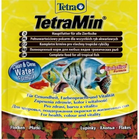 Корм для рыб Tetra Min Flakes пакет 12 гр хлопья для рыб