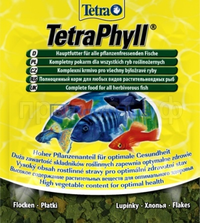 Корм для рыб Tetra Phyll пакет 12 гр хлопья для травоядных рыб