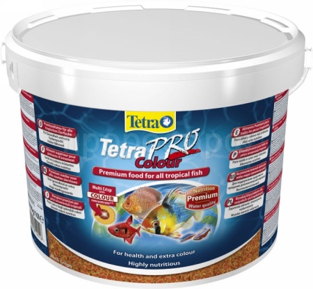 Корм для рыб Tetra Pro Color ведро 10 л чипсы для улучшения яркости окраса для рыб