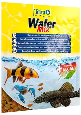 Корм для рыб Tetra Wafer Mix пакет 15 гр пластинки для донных,травоядных и хищных рыб