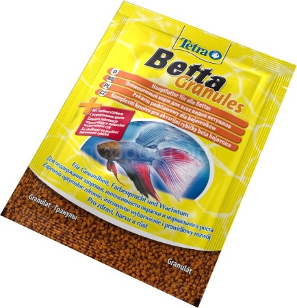 Корм для рыб Tetra Betta Granules пакет 5 гр гранулы для всех видов петушков