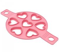 Форма для выпечки Сердечки для оладий/яичницы/котлет силикон 15,5*33,5*1,4см КТ-S-404