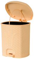 Ведро 11л д/мусора Плетенка педальное бежевый 020212 /4ш/Арз