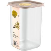 Емкость д/сыпуч. 1,2л Sugar&Spice квадрат. трюфель с гибкой крышкой SE1685 /9шт/ПР