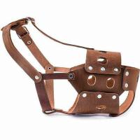 Намордник кожа №6 вырубной с застёжкой "ошейником" овчарка коричневый 050006кор/Дарэлл