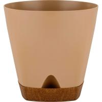 Кашпо WOOD Амстердам D140 1,35л молочный шоколад с под. ING6099 /12шт/ПР