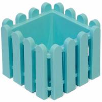 Кашпо Вологда 18,5*18,5*14,2см квадрат голубой /07202