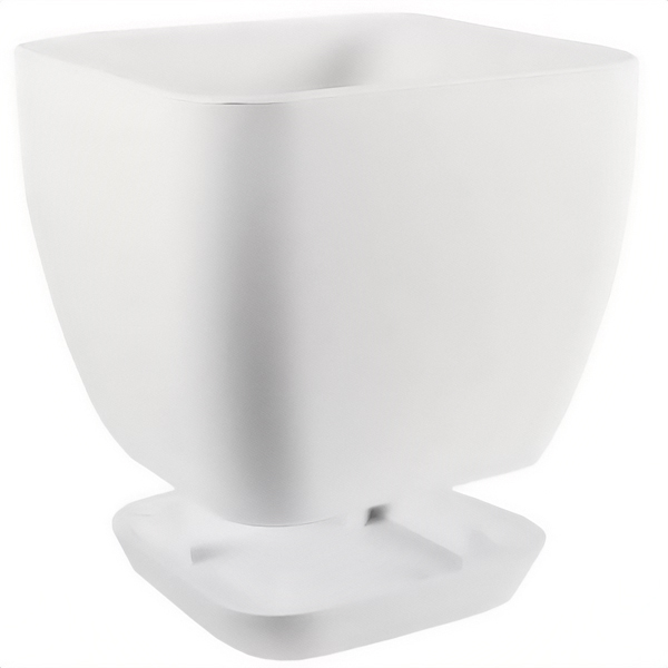 Кашпо 0,2л белый с под. (пласт+слюда) 102/7.5-1 /48шт/Mehrni