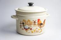 Кастрюля 8л эмаль цил слоновая кость Подворье 41804-202/6-У2/2шт/Керчь  