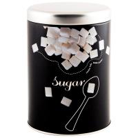 Банка д/сыпуч. прод. 0,9л Сахар металл.с крышкой круглая/24шт/008617/Mallony