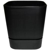 Кашпо квадрат. Гранд 1,5л черный с под. 5PL0780 /8шт/ТП