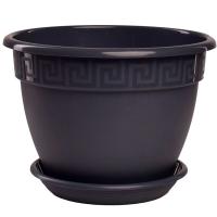 Цветочный горшок Антик 3,6л антрацит с поддоном