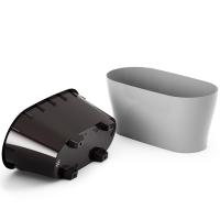 Кашпо Лея 4л овал серый с вставкой М8591