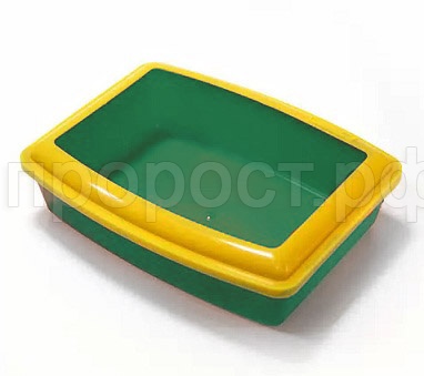 Туалет для кошек глубокий с бортиком зеленый ВАКА  Туалет для кошек глубокий с бортиком зеленый ВАКА