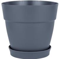 Кашпо Villa de Fiori D380 26л вулканический серый с под. на колесиках IG6605 /6шт/ПР