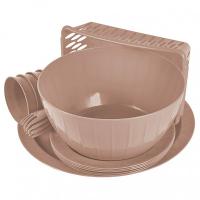 Набор д/пикника Vanilla 5 персон (18 предметов) латте SE1810/4шт/ПР