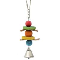 Игрушка для птиц Три деревянных шарика с колокольчиком Игрушка для птиц Три деревянных шарика с колокольчиком