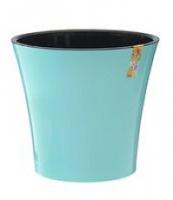 Кашпо Арте 0,6л мятный с черной вставкой