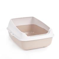 Туалет для кошек с высокими бортами бежевый