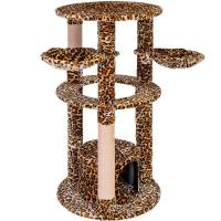 Когтеточка Комплекс КОЛИЗЕЙ разборный 3-х уровневый домик,полка,гамак 58*58**120см леопар/8783/Дарэл