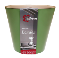 Кашпо Лондон 15,7л оливковый с вставкой молочный шоколад на колесиках ING6207ОЛ