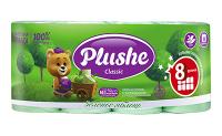 Туалетная бумага 2 слоя "Plushe Classic" 8рулонов*18м зеленое яблоко/8шт/2243