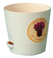 Цветочный горшок Азалия 0,7л светло-бежевый с прикрепленным поддоном