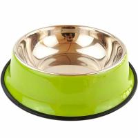 Миска нерж. сталь на резинке 215мл 15см М-19 зеленый