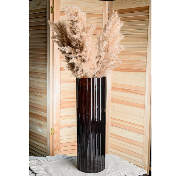 Ваза д/цветов Цилиндр рифленая Браун стекл. /1905-Н5 /1шт/ДК Ваза д/цветов Цилиндр рифленая Браун стекл. /1905-Н5 /1шт/ДК