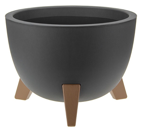 Кашпо ФЛОРИАН D350 12л графитовый с вставкой М3187 /3шт/М-пласт 