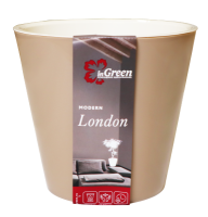 Кашпо Лондон 16л молочный шоколад с вставкой белой на колесиках ING6207МШОК