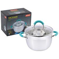 Кастрюля BRAVO, объем 2,1 л, из нерж стали с крышкой из жаропрочного стекла, размер Кастрюля BRAVO, объем 2,1 л, из нерж стали с крышкой из жаропрочного стекла, размер
