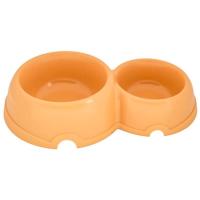 Миска двойная пластик д/кошек и собак100мл/200мл бежевый/2310/Дарэлл