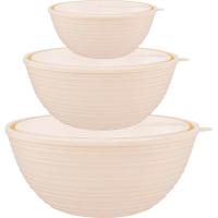 Набор салатников Sugar&Spice (1,2л+2,3л+4,1л) с крышками шампань SE4009 /6шт/ПР