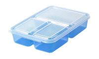 Контейнер 1,5л трехсекционный прозрачно-синий 050061 /50шт/Арз