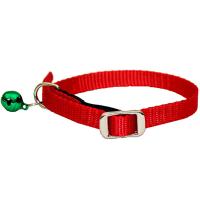 Ошейник синтетик 10мм д/кошек с бубенчиком и резинкой 35см красный/00210009-02/Каскад