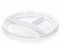 Тарелка 205 3-х секц. (100шт) ПС СТ/18шт/115630