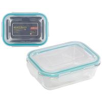 Контейнер DIAFANO 0,650л жаропр стекла с крышкой с заж.пласт 005471/12шт/Mallony