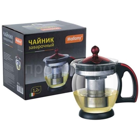 Чайник заварочный 1,2л Decotto-1200 пластик ручка, фильтр нерж.сталь 