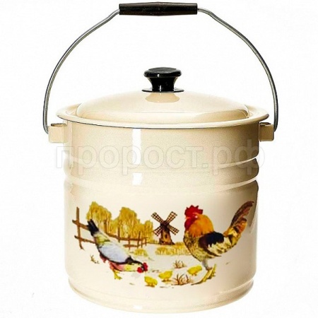 Ведро 10л эмаль с/к ц/слоновая кость Подворье 41204-222/6-У2 /2шт/Керчь   Ведро 10л эмаль с/к ц/слоновая кость Подворье 41204-222/6-У2 /2шт/Керчь