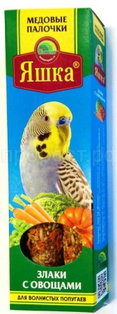 Лакомство для попугаев Яшка Палочки злаки с овощами 2шт
