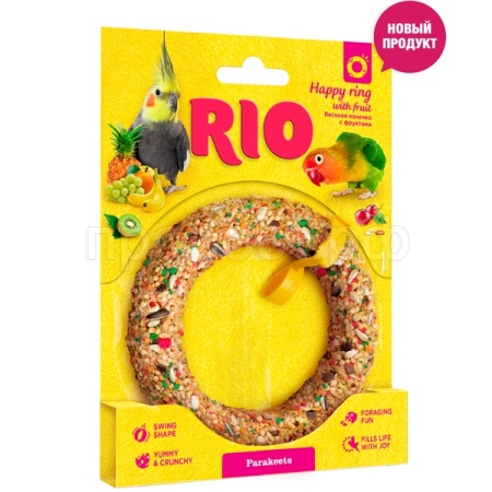 Лакомство д/птиц РИО Веселое колечко д/средних попугаев 85г/ Лакомство д/птиц РИО Веселое колечко д/средних попугаев 85г/