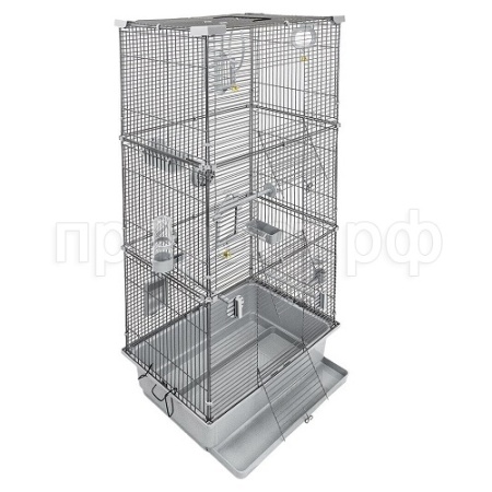 Клетка д/птиц ТУТТИ-3 ECO 42*30*94см (укомплект) светло-серая /46222/Дарэлл