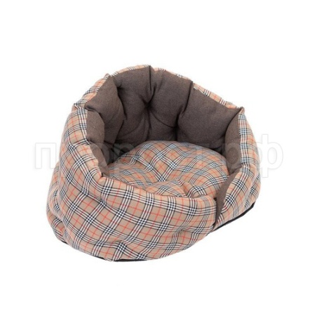 Лежанка Sleep-Шотландка №1 овальная пухлая с подушкой 48*40*34см/94573кор/Дарэлл 