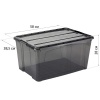 Ящик КИП с крышкой 45л 58x38,5x28см черно-прозрачный М2339 /5шт/М-пласт