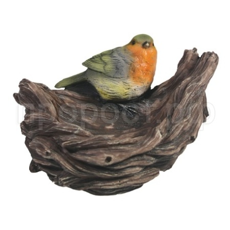 Кормушка-гнездо с птичкой L18W17H12см 713265/F684