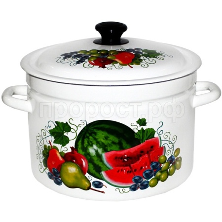 Кастрюля 6л эмаль цил борт белая Восточные дары 41804-182/6-У4 /4шт/Керчь  