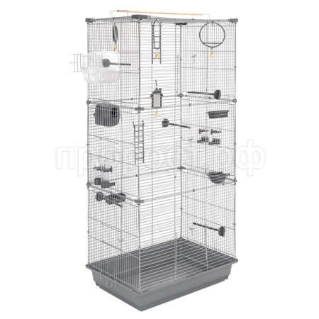 Клетка д/птиц ЛОРА-3 ECO 58*40*126см (укомплект) 3 секции серая/4612/Дарэлл