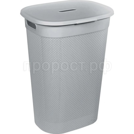 Корзина д/белья OSLO 55л с крышкой и ручками серый шторм PT1334СШ-6 /6шт/ПТ
