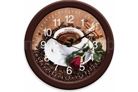 Часы настенные кварцевые ENERGY модель кофе ЕС-101 009474